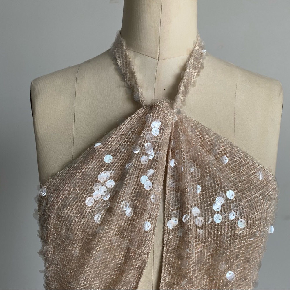 $349 NWT Nude For Love And Lemons “Sydney” Sequin Maxi Dress Sz X-Large - Picture 8 of 15
